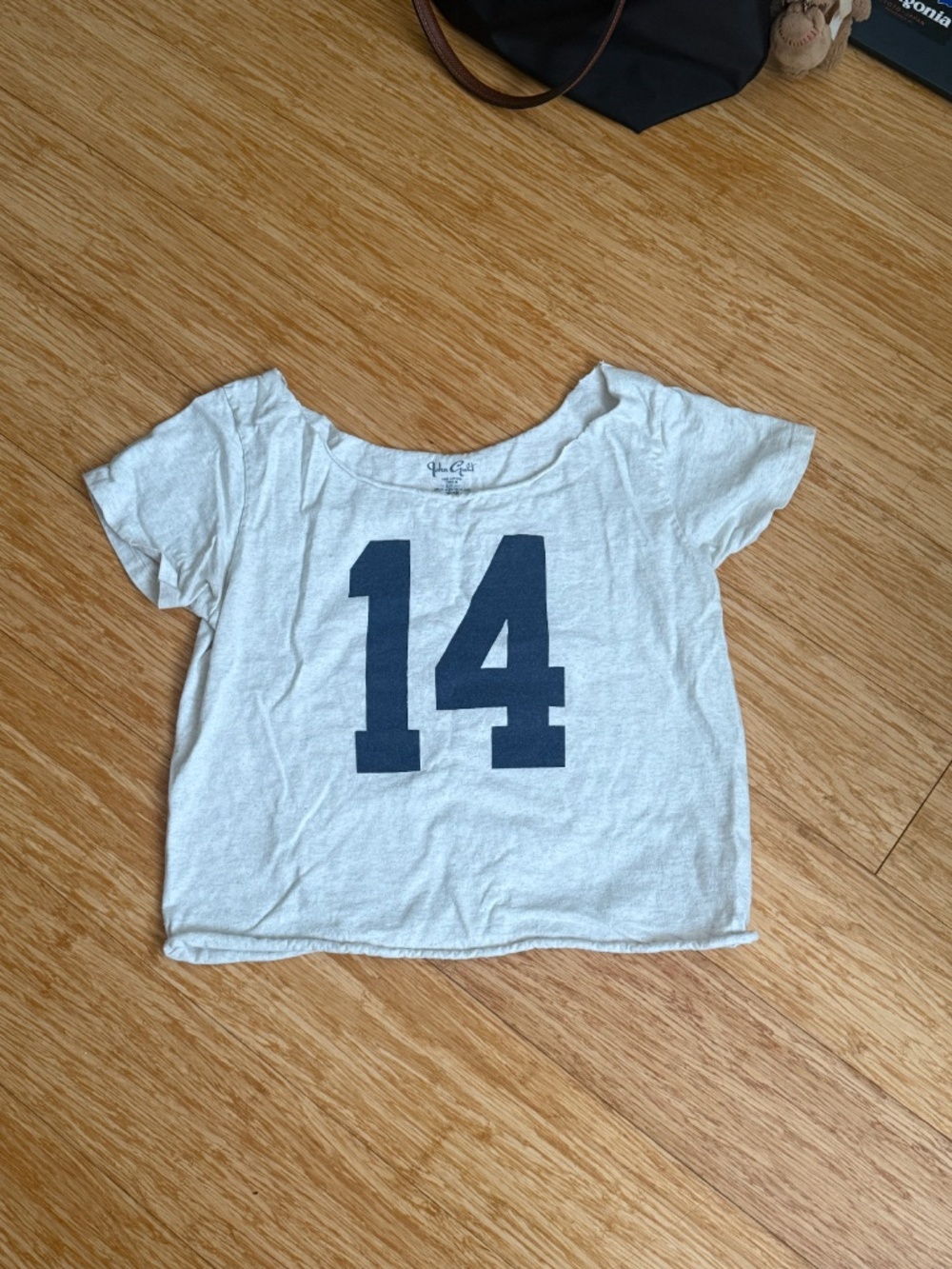 Brandy Melville Light Gray 14 Robyn Off-The-Shoulder Top